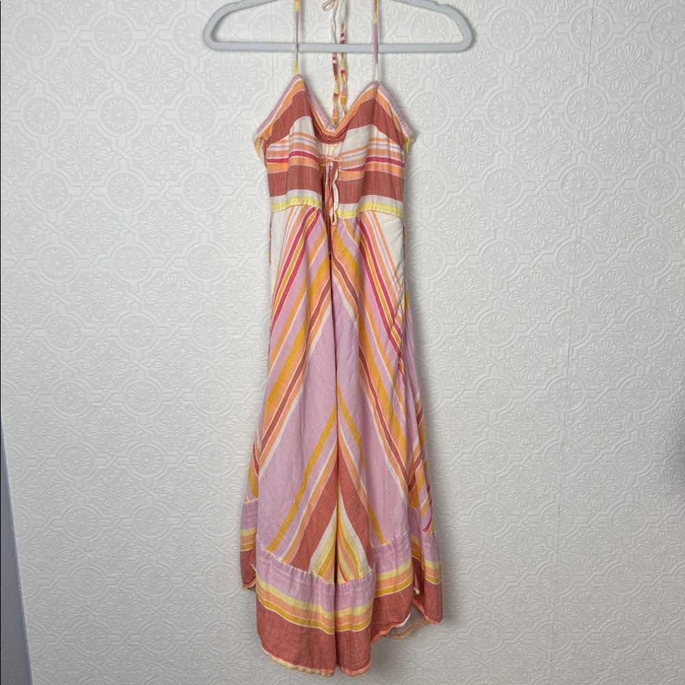 Anthropologie Savannah Halter Summer Dress‎ Pastels Pink Size 4 Beach Vacation - Picture 5 of 13